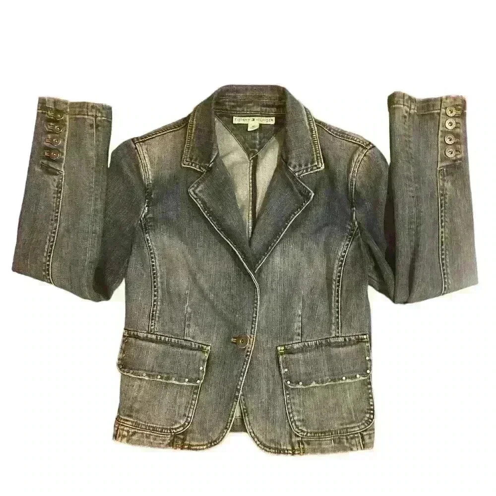 Tommy Hilfiger Y2K Denim Jacket size Medium Excellent Condition